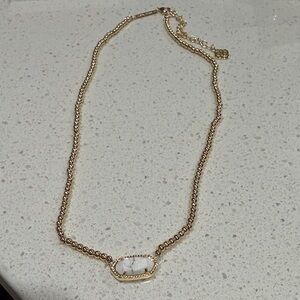 Elegant Gold Necklace with White Stone